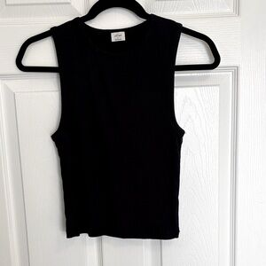 Wilfred Black Ribbed Crop Tank Top Size S